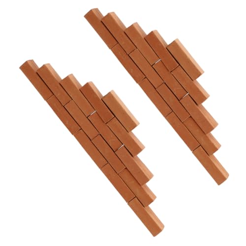 ERINGOGO Miniatur Ziegelsteine Für DIY Handwerksmaterial Zur Gestaltung Von Gartenhäusern Und Modellen Rote Unlochige Ziegel Für Kreative Projekte von ERINGOGO