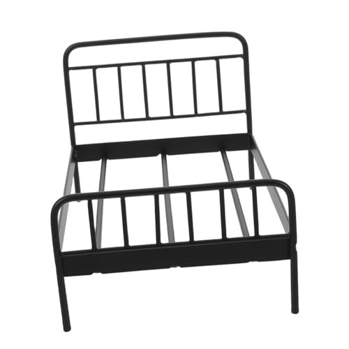 ERINGOGO Miniaturmöbel Dollhouse Schlafzimmermöbel Kleines Etagenbett Tell Vor, Zu Puppenhaus-möbelbett Miniatur-möbelbett Puppenbett Spielbett Schwarz von ERINGOGO