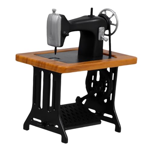 ERINGOGO Miniaturnähmaschine Miniatur-hausnähmaschine Mini-Vintage-nähmaschinenmodell Küchenzubehör Für Puppenstuben Miniatur-nähpuppe Miniaturnähen Puppenhaus-Ornamente Abs Black von ERINGOGO