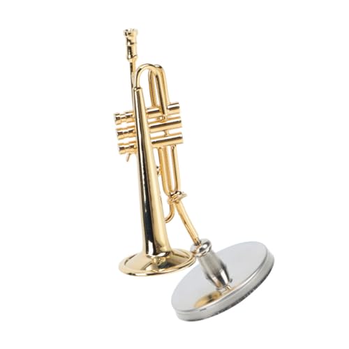 ERINGOGO Modell eines Blasinstruments Musik Trompete Mini-Musikinstrument Miniatur Posaune Kupfer Trompetenmodell Metall Trompeten Dekoration Musikinstrumentenmodell Mini-Trompete von ERINGOGO