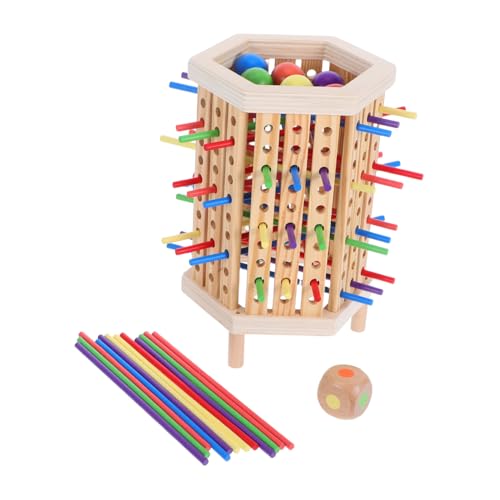ERINGOGO Montessori Holz Brettspiel für Farbige Stäbchen Stapelspiel Pädagogisches Lernspielzeug zur Frühkindlichen Mathematikförderung Feinmotorik Training Tragbares Familienspiel für von ERINGOGO
