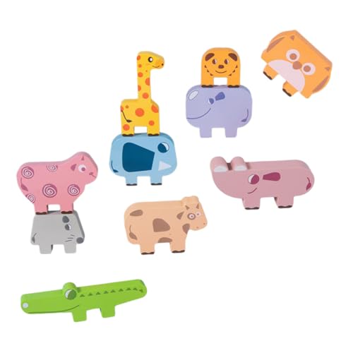 ERINGOGO Montessori Holz Stapelspielzeug mit Cartoon Tierformen Motorikförderndes Balancespiel für Ab Jahr Pädagogisches Lernspielzeug zur Frühkindlichen Entwicklung und Feinmotorik von ERINGOGO