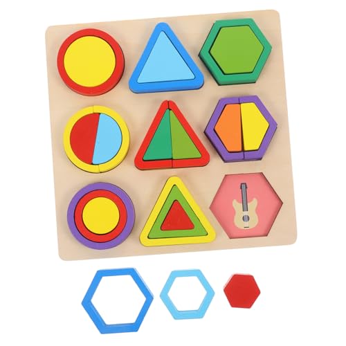 ERINGOGO Montessori Holzspielzeug Geometrisches Formenpuzzle Buntes Lernspielzeug für Kleinkinder Jungen Mädchen zur Farb Formenerkennung von Kreativität und Feinmotorik von ERINGOGO