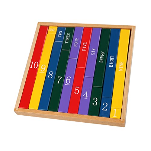 ERINGOGO Montessori Holzspielzeug Kleine Bunte Dezimalstäbe Pädagogisches Lernspielzeug Mathe Kognitive Vorschule Pädagogisch Sicher Abgerundete Ecken von ERINGOGO