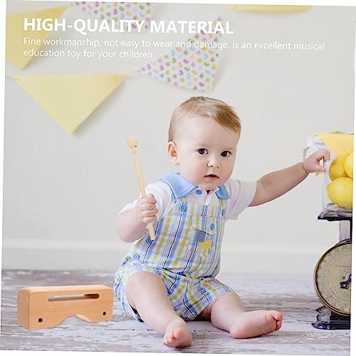 ERINGOGO Musikinstrument Holzblock Percussion Musik Lerninstrument Doppelt Hohe und Tiefe Töne Naturfarben Sicher Glatt Poliert Pädagogisch Geeignet von ERINGOGO