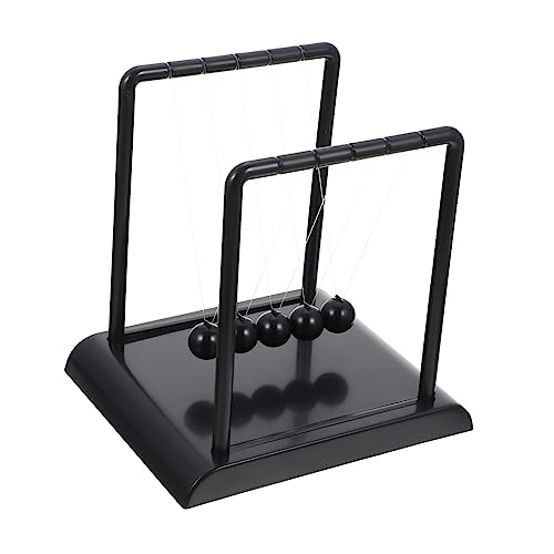 ERINGOGO Newton Balance Ball Schreibtischdekoration Großes Schwarzes Pendelspielzeug für Büro und Zuhause Beruhigendes Physikalisches Lehrmittel Stressabbauendes Ornamentspielzeug von ERINGOGO