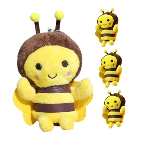 ERINGOGO Niedlicher Schlüsselanhänger Mit Cartoon-Bienen-plüschanhänger – Schlüsselanhänger-Dekoration Für Kinder Schultasche Rucksack von ERINGOGO
