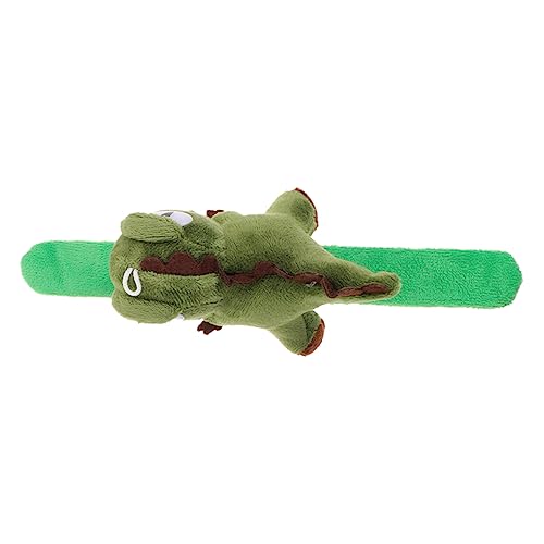 ERINGOGO Niedliches Dinosaurier Plüsch Slap Armband für Erwachsene Weiches Stofftier Knickarmband Sicherer Spaß für Geburtstag Party Mitgebsel Vielseitig Tragbares Tierarmband Dunkelgrün von ERINGOGO