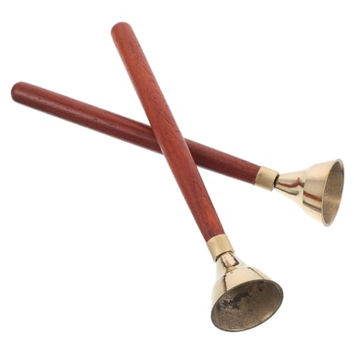 ERINGOGO Orff Percussion Bell mit Holzgriff Rotes Kupfer Handglocke für Musikunterricht Percussion Glockenspiel für Vorschule und Gruppenaktivitäten von ERINGOGO