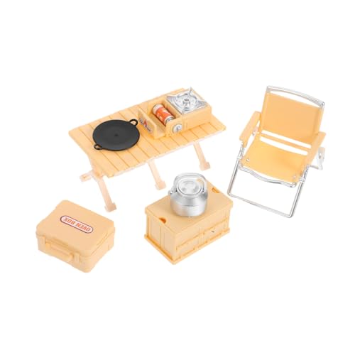 ERINGOGO Outdoor Camping Spielset mit Mini Klappstuhl Picknicktisch und Ofen Realistisches Rollenspiel aus Leichtem Material Fördert Fantasie Teamwork und Lernspaß für Jungen und Mädchen von ERINGOGO