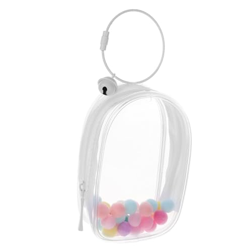 ERINGOGO PVC Transparent Doll Bag Sammlerstück Tragbare Puppen-Ausstellungstasche Veranstalter Anzeige Vitrine für Figuren Klarsichtbeutel-Schlüsselanhänger Plastik Weiß von ERINGOGO