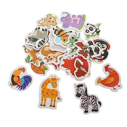 ERINGOGO Papierpuzzle Teiliges Cartoon Tier Matching Sicheres Farbenfrohes Lernspielzeug für Vorschulkinder Jahre Fördert Feinmotorik und Eltern Junge Mädchen Bindung von ERINGOGO