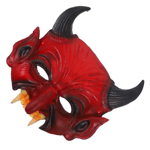 ERINGOGO Party-maske Maske Für Maskerade-party Halloween-dekorationen Kostümstütze Halloween Karikatur Teufelsmaske Einzigartige Maske Halloween-maske Vogelscheuche Maskenparty Ghul Rot Pu von ERINGOGO