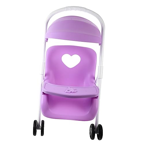 ERINGOGO Partyspiele Kinderwagen Spiel Kinderwagen Simulationspuppenwagen Puppensachen Kinderwagen-kleinigkeitenständer Bewegliches Kinderwagenmodell Plastik Violet von ERINGOGO