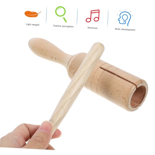 ERINGOGO Percussion Holz Guiro Schlaginstrument Musikspielzeug für Frühförderung Sichere Oberfläche Leichte Bedienung Fördert Rhythmus und Sensorische Entwicklung von ERINGOGO