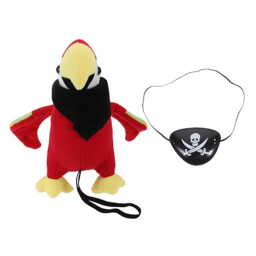 ERINGOGO Piraten Papagei Kostüm Zubehör Realistisches Kuscheltier für Halloween und Rollenspiele mit Schwarzem Schal und Augenklappe Teiliges für Piratenpartys und Cosplay ERINGOGO Piraten Papagei Kostüm Zubehör Realistisches Kuscheltier für Halloween und Rollenspiele mit Schwarzem Schal und Augenklappe Teiliges für Piratenpartys und Cosplay von ERINGOGO