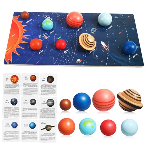 ERINGOGO Planeten-Puzzle Planeten für Sonnensystem 3-5 Weltraumspielzeug für Kleinkinder von 1–3 Jahren Rätsel Kinderspielzeug Sonnensystem- für hölzern von ERINGOGO