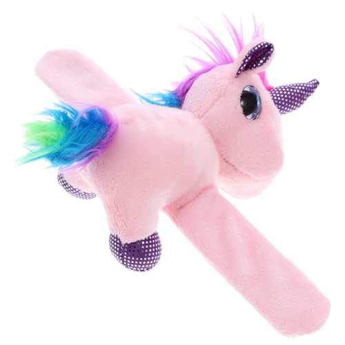 ERINGOGO Plüsch Einhorn Slap Armband Kuscheliges Schnapparmband Verstellbar Party Niedliches Tiermotiv Wristband für Mädchen Jungen Zufällige Farbe von ERINGOGO