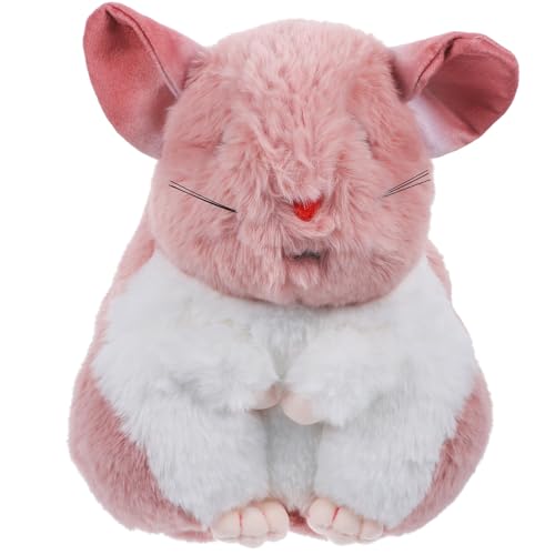ERINGOGO Plüsch Hamster Kuscheltier Weiches Stofftier Kissen Schmusetier Geschenk Rosa Niedliches Hamster für Sofa und Schlafzimmer von ERINGOGO