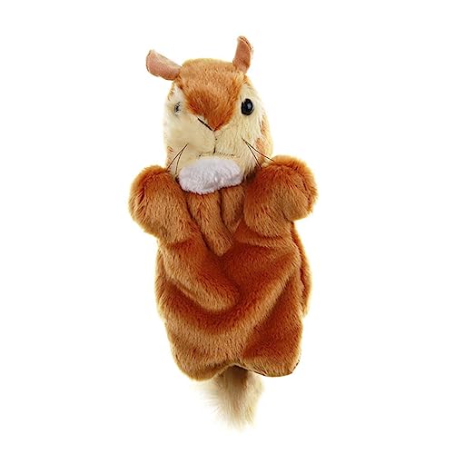 ERINGOGO Plüsch Handpuppe Eichhörnchen Weiche Tier Handpuppe aus Plüschstoff Kindgerechtes Rollenspiel Zubehör für Kindergarten Familien Kreative Fingerpuppe für Frühe Bildung und von ERINGOGO
