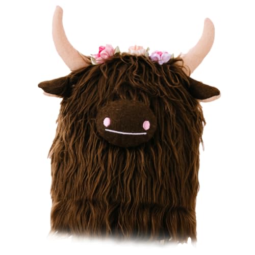 ERINGOGO Plüsch Kuh Kuscheltier Hochlandrind und Langlebig Realistische Stofftier Puppe für und Dekoration Braun Highland Cow von ERINGOGO
