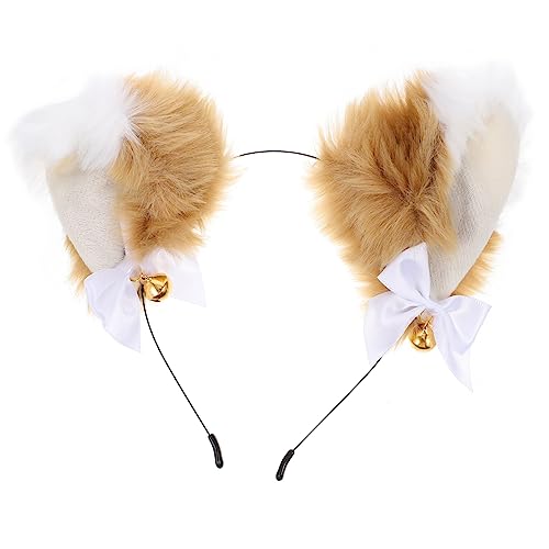 ERINGOGO Plüsch Stirnband mit Goldenen Glocken Haarschmuck für Partys Halloween und Cosplay für Erwachsene Angenehmer Tragekomfort und Vielseitige von ERINGOGO