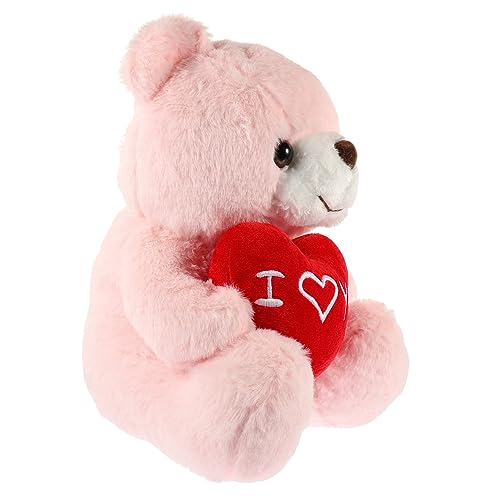 ERINGOGO Plüsch mit Herz Kuscheliges Valentinstags Stofftier Weiches Rosa Kuscheltier Dekoratives für Liebevolles Valentinsornament für Sofa und Schlafzimmer von ERINGOGO