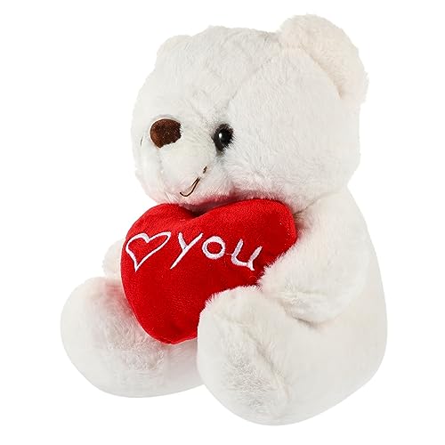 ERINGOGO Plüschbär mit Herz Großer Kuscheltier für Valentinstag Perfektes für Dekoration für Hochzeitsfeiern Weißer Plüschbär und Gefüllt von ERINGOGO