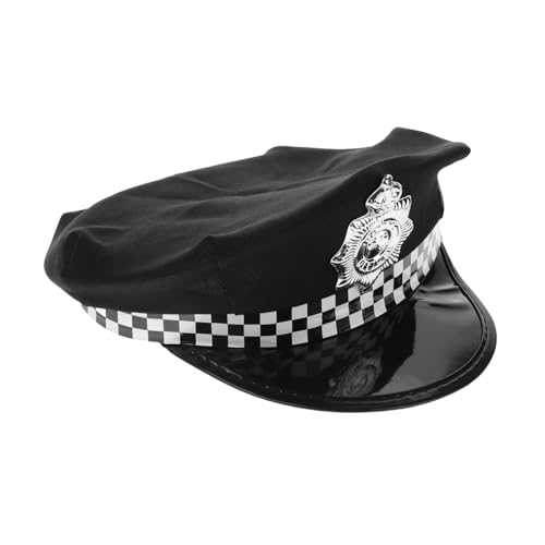 ERINGOGO Polizeimütze Polizeihut Polizeizubehör Für Kostüm Hüte Black Stoff ERINGOGO Polizeimütze Polizeihut Polizeizubehör Für Kostüm Hüte Black Stoff von ERINGOGO