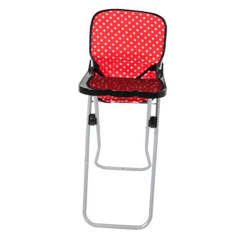 ERINGOGO Puppen-Esszimmerstuhl sitzhocker kindersitze hochsitz Stuhl high Chair doll Accessories Puppenhochstuhl Spielhauszubehör Puppensachen Eisen rot von ERINGOGO