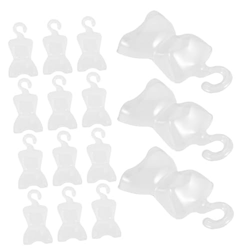 ERINGOGO Puppenaufhänger, Mini-präsentationsständer, 100 Stück, Mini-puppenkleiderständer, Mini-schaufensterpuppen-Modell, Transparente Präsentationsform, Puppenkleidungsstütze, von ERINGOGO