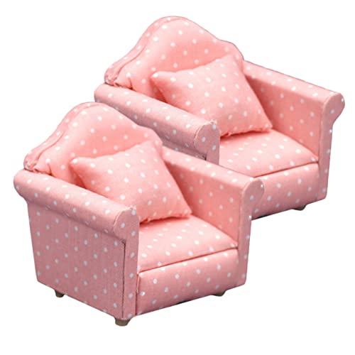 ERINGOGO Puppencouch Sofa Mit Kissen Für Puppenhaus Dekoration Und Winzige Couch Für DIY Miniatur Puppenhaus Zubehör von ERINGOGO