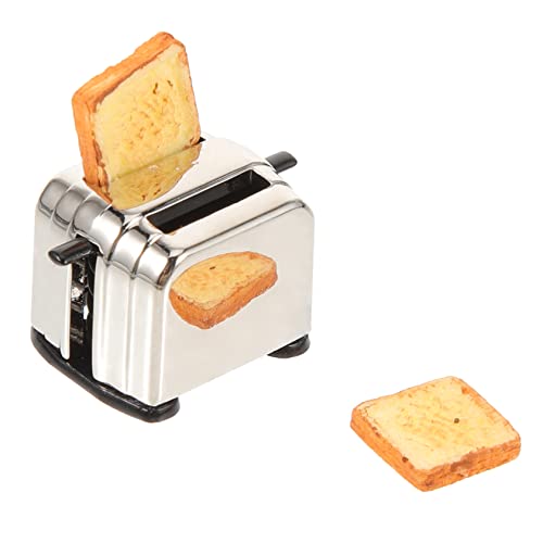 ERINGOGO Puppenhaus-Brotbackmaschine Miniature Food Dollhouse playmobile -Brotbackmaschine Brotbackmaschine- -Toaster Mini-Toaster Miniaturspielzeugmodell Metall von ERINGOGO
