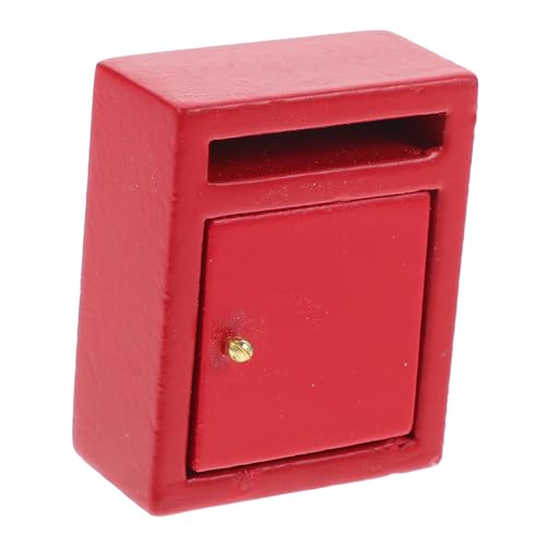 ERINGOGO Puppenhaus Dekoration Mini Haus Mailbox Figurine Außenwand Briefkasten für Basteln und Sammler Rotes Mini Briefkasten von ERINGOGO