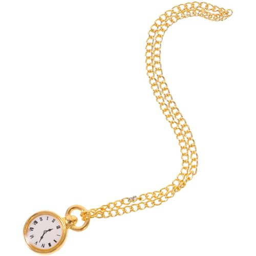 ERINGOGO Puppenhaus-Hängeuhr Micro mikrowe Dollhouse Furniture Tischuhr eine wanduhr Miniatur Kleine Taschenuhr Retro Vintage -Uhr tragbare Taschenuhr kleines Hauszubehör Legierung Golden von ERINGOGO