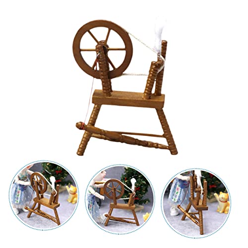 ERINGOGO Puppenhaus Holz Miniatur Möbel Modell Handgespinnte Alte Spinnmaschine Dekoration für Mini Zimmer und Puppenhaus Zubehör von ERINGOGO