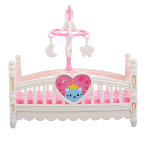 ERINGOGO Puppenhaus-babybett Miniatur-möbelset Puppenhaus-Wohnzimmer Kreatives Spielzubehör Sicher Bequem Weiß von ERINGOGO