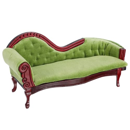 ERINGOGO Puppenhaus-Mini-Chaisecouch-Ornamente puppenhaus Wohnzimmer möbel Miniatur-Vintage-Sofa für kinderspielzeug entzückendes kleines Sofa Mini-Sofa-Modell Birke von ERINGOGO