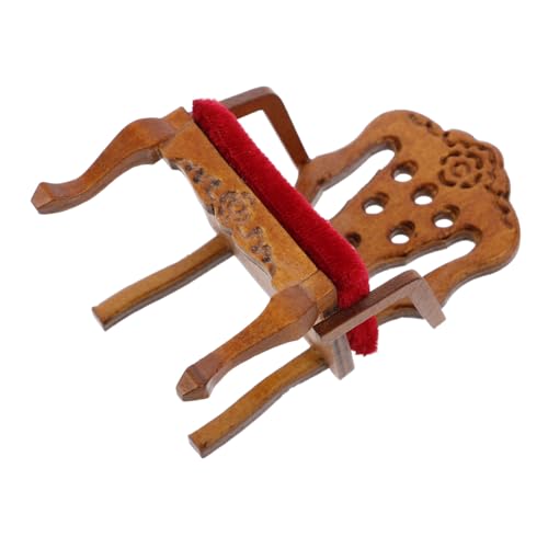 ERINGOGO Puppenhaus Retro Sessel Vintage Vintage Puppenhaus Stuhl Holz Puppenhaus Stuhl Halloween Puppenhaus Zubehör Miniatur Sofa Möbel Miniatur Zubehör Birke von ERINGOGO