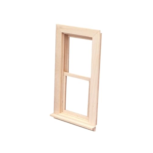 ERINGOGO Puppenhaus Zubehör Dekoratives Fenster mit Schiebefunktion Handliches Spielhaus Ornament für Kinderzimmer Langlebiges Holzmodell für Puppenhaus DIY von ERINGOGO