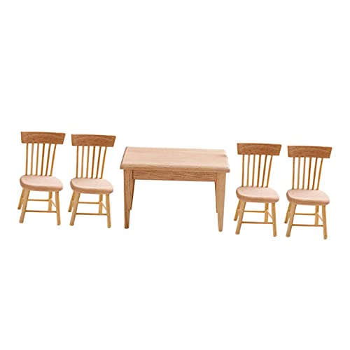 ERINGOGO Miniatur-Tisch-Set Mit Stuhlfiguren Für Puppenhausmöbel Kleine Esszimmer-Accessoires Und Dekorative Spielzeugrequisiten Für Mini-häuser Und Wohndeko ERINGOGO Miniatur-Tisch-Set Mit Stuhlfiguren Für Puppenhausmöbel Kleine Esszimmer-Accessoires Und Dekorative Spielzeugrequisiten Für Mini-häuser Und Wohndeko von ERINGOGO