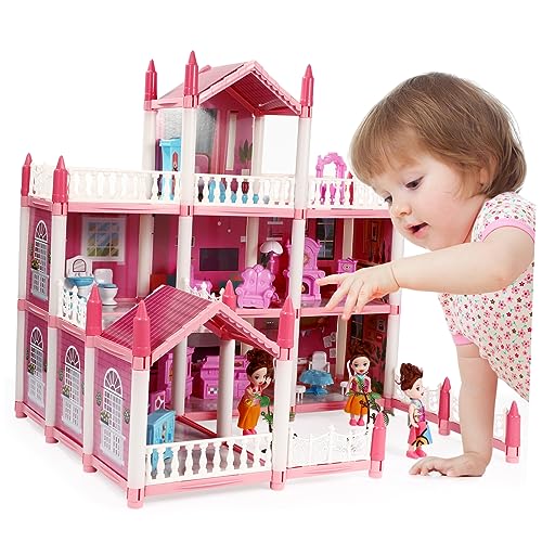 ERINGOGO Spielhaus Für Kleinkinder Kinderspielzeug Prinzessin Spielzeug Spielzeuge Spielzeug Für Kleinkinder Herrenhaus-spielhaus Pp Möbel Mädchen von ERINGOGO