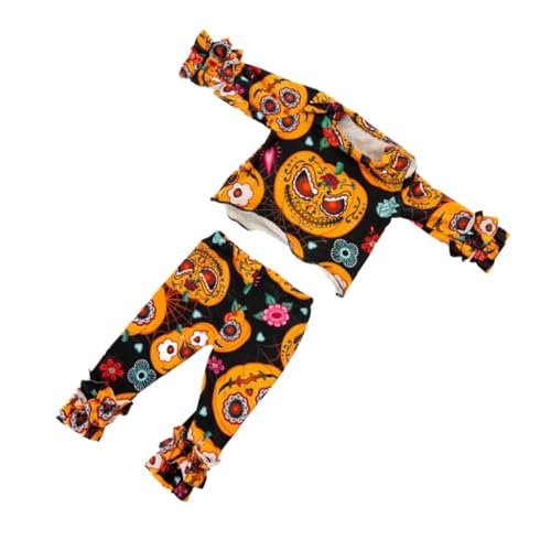 ERINGOGO Puppenkleidung Halloween Kostüm Kürbismuster Outfit für Mädchen Amerikanische Puppe Einfach Auszuziehen Feine Verarbeitung für Halloween Dekoration von ERINGOGO