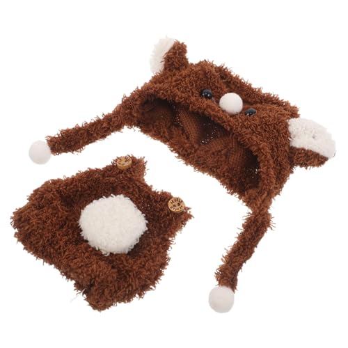 ERINGOGO Puppenkleidung für Puppen Weicher Bären-Hoodie und Latzhose Kuscheliges Kostüm Kindgerechtes Material Bequemes An Ausziehen Vielseitig Kompatibel für Puppenhaus-Spiel von ERINGOGO