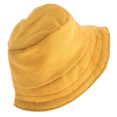 ERINGOGO Puppenkleidungszubehör Lustiger Fischerhut Mützen Kappe Ausgestopft Hutketten Für Damen-Trucker-mütze Am Süßesten Dummer Hut Puppenhaus-Zylinder Sonnenhut Mini Yellow Polyester von ERINGOGO