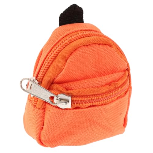 ERINGOGO Mini Puppe Puppenrucksack So Tun, Als Spiele Rucksack Zubehör Für Puppenhäuser Puppenhausmöbel Puppen-klassenzimmermöbel Mini-Rucksack-schlüsselanhänger Zubehör Für Minipuppen Stoff Orange von ERINGOGO
