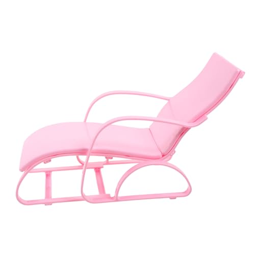 ERINGOGO Puppenstrandkorb strandstuhl mini strandstuhl Strandstuhl-Dekoration Miniatur klein Stellen Sie Sich eine Liegestuhldekoration vor Mini-Strandkorb Plastik Rosa von ERINGOGO