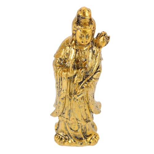 ERINGOGO Quan Yin Buddha Figur Für Die Dekoration Von Home Office, Buddhistische Kwan Yin -Statue Symbolisiert Mitgefühl Und Weisheit Für Die Altarmeditation von ERINGOGO