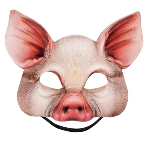 ERINGOGO Realistisch Bedruckte Schweine-halbgesichts-maske für Halloween Party Bequeme Tiermaske für Erwachsene für Cosplay Karneval Maskenball und Outdoor-festivals ERINGOGO Realistisch Bedruckte Schweine-halbgesichts-maske für Halloween Party Bequeme Tiermaske für Erwachsene für Cosplay Karneval Maskenball und Outdoor-festivals von ERINGOGO