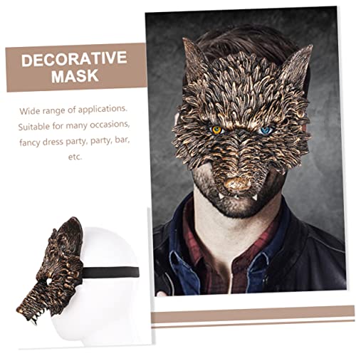 ERINGOGO Realistische Halloween Wolf Maske aus Sicherem Material für Erwachsene Bequeme Passform Detailreiche Verarbeitung für Karneval Mottoparty und Outdoor Halloween Zufällige Farbe von ERINGOGO